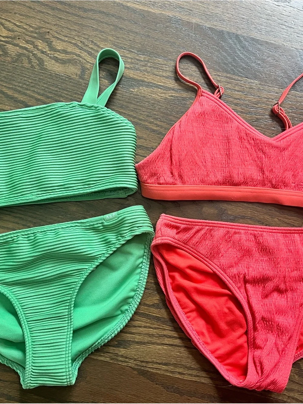abercrombie kids Mint Green and Coral Bikini Sets